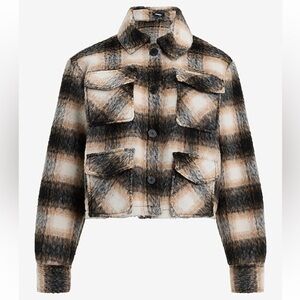 Express Plaid Four Pocket Cropped Shacket